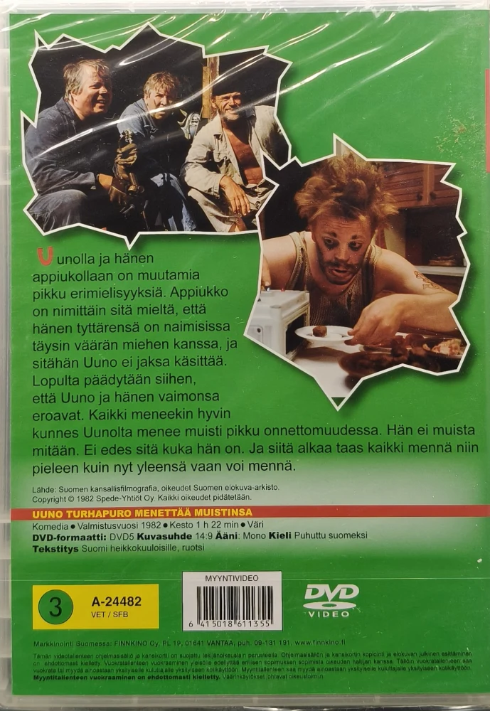 UUSI (DVD) Uuno Turhapuro menettää muistinsa (1982)
