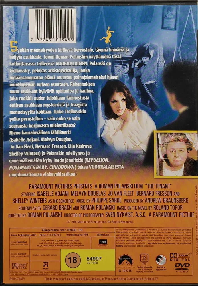 DVD) Roman Polanski: Vuokralainen (1976)