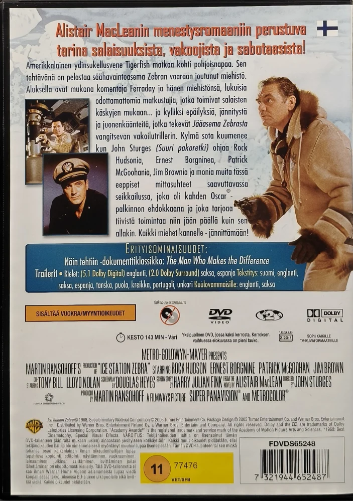 DVD) : Rock Hudson: Jääasema Zebra (1968) SUOMIKANNET