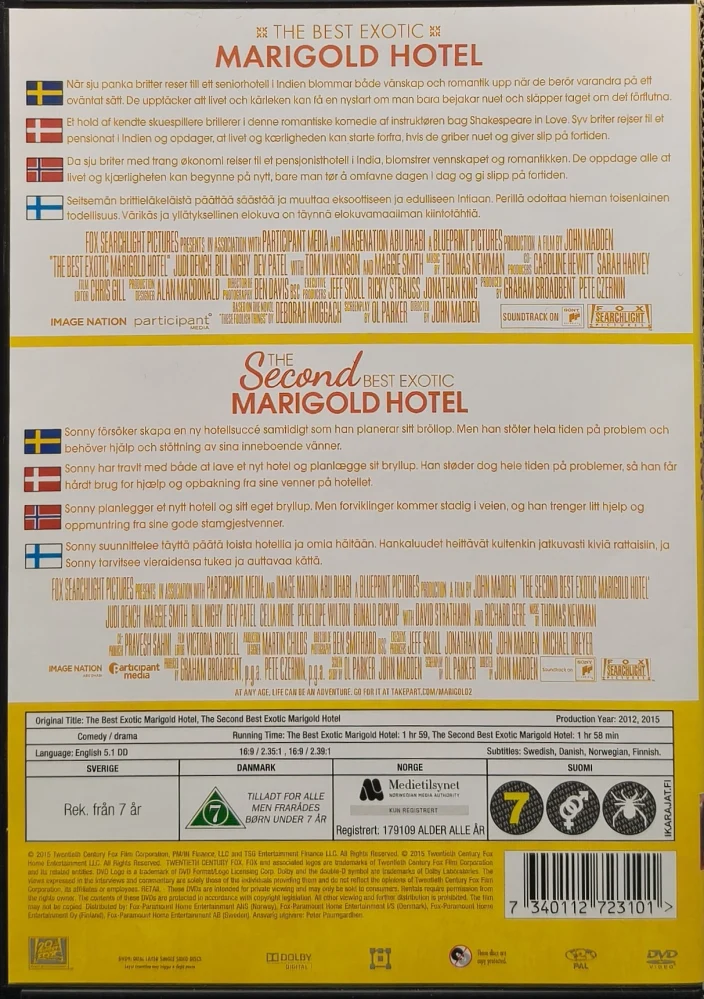 2 DVD) The Best Exotic Marigold Hotel 1 & 2 (2012 & 2015)