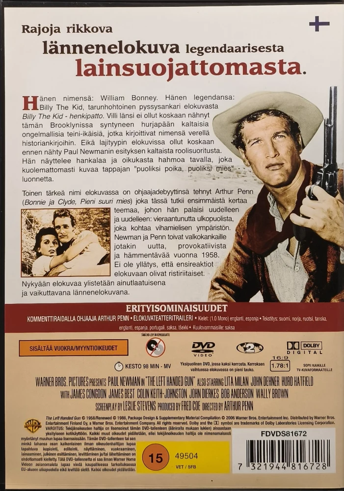 DVD) Paul Newman: Billy the Kid - Henkipatto (1958) SUOMIKANNET