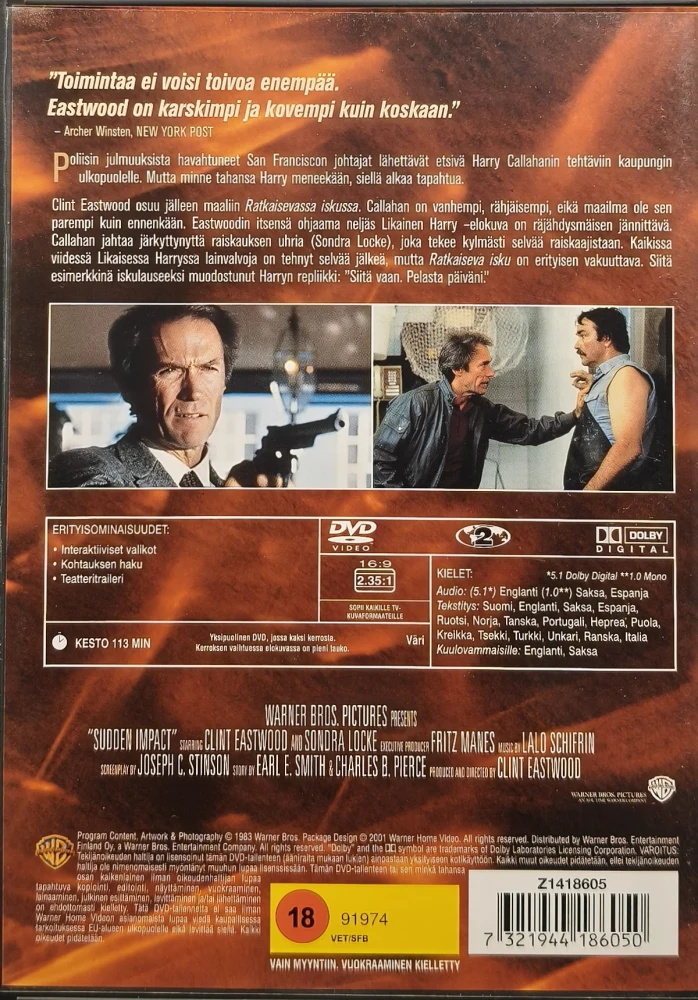 DVD) Clint Eastwood: Sudden Impact  - Ratkaiseva Isku (1983)
