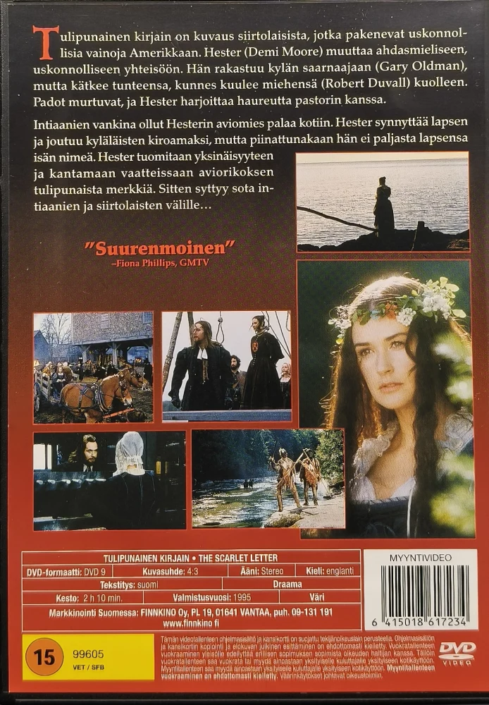 DVD) Demi Moore: Tulipunainen Kirjain - The Scarlet Letter (1995)
