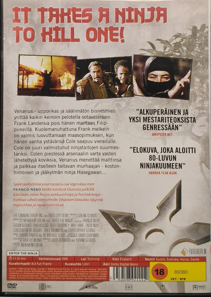 DVD) Franco Nero, Sho Kosugi: Enter The Ninja (1981) SUOMIKANNET