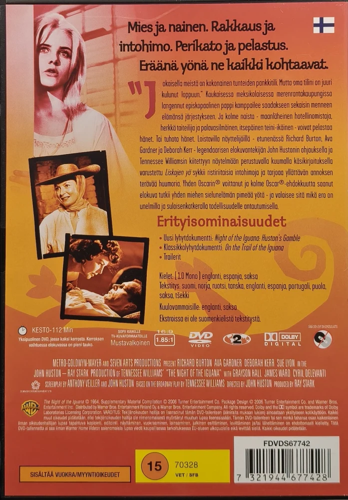 DVD) Richard Burton: Liskojen yö - The Night of the Iguana (1964)