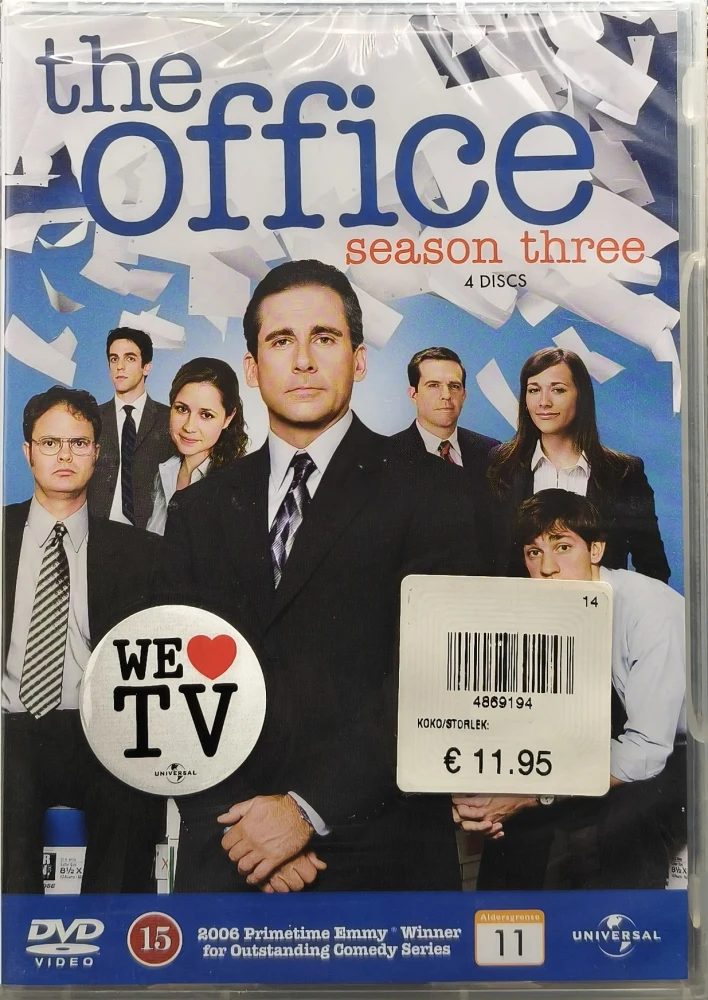 UUSI (4 DVD) Steve Carell: The Office (USA) Kausi 3 - SUOMITEKSTIT