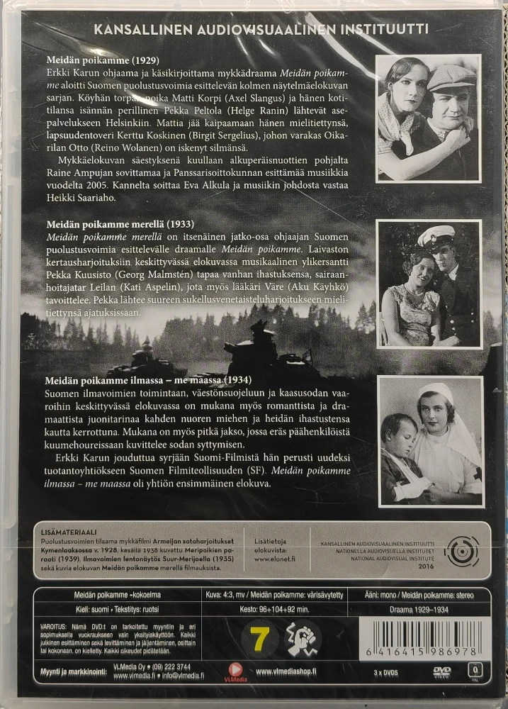 UUSI (3 DVD) MEIDÄN POIKAMME - KOKOELMA (1929,1933 ja 1934)