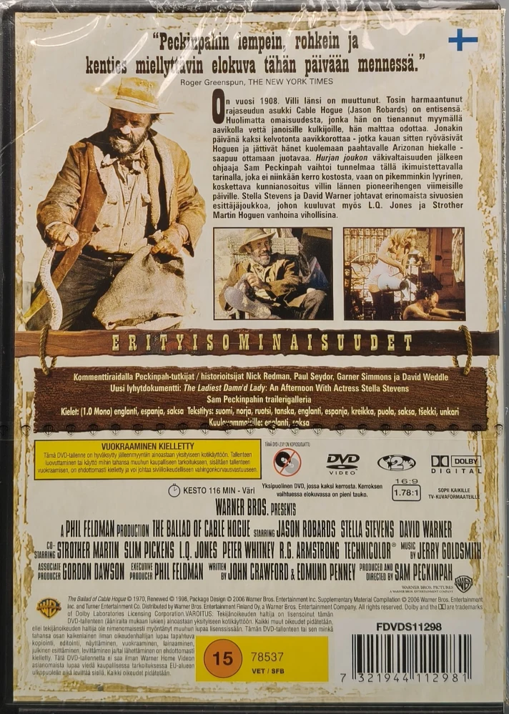 UUSI (DVD) Sam Peckinpah: Balladi Cable Hoguesta (1970) SUOMIKANNET
