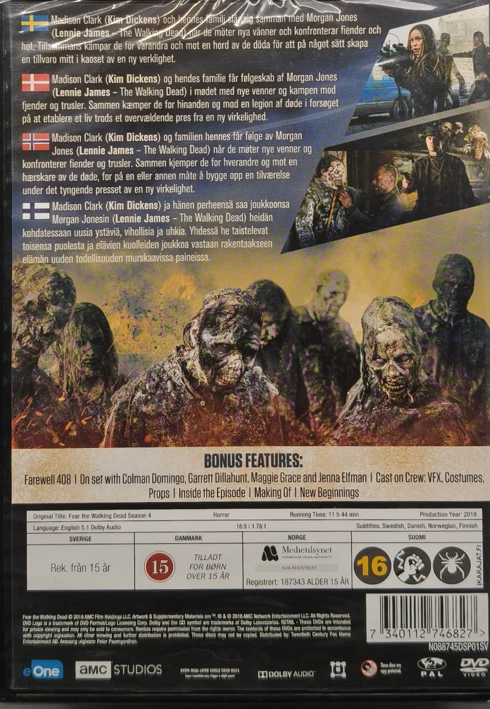 UUSI (5 DVD) Fear The Walking Dead: Kausi 4 (2018)