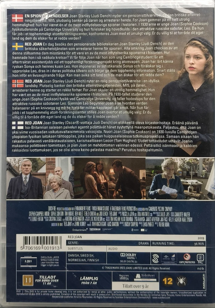UUSI (DVD) Judi Dench: Red Joan - Confessions of a Spy (2018)