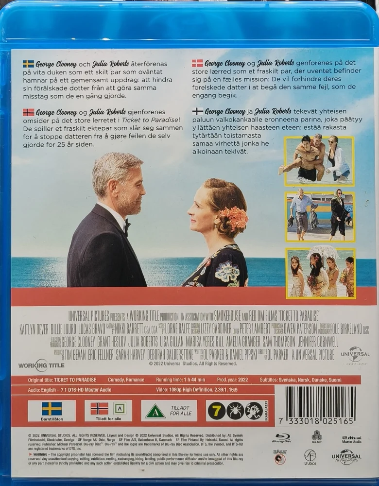 BLU-RAY) Julia Roberts,George Clooney: Ticket to Paradise (2022)