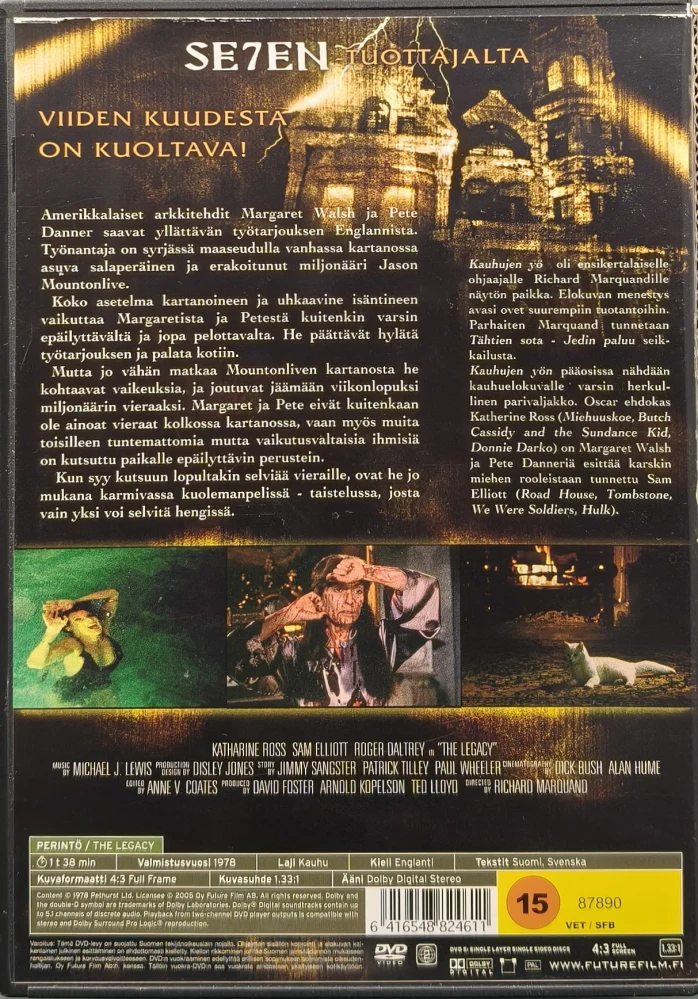 2 DVD) Stepfordin naiset (1974) & The Legacy (1978) SUOMIKANNET