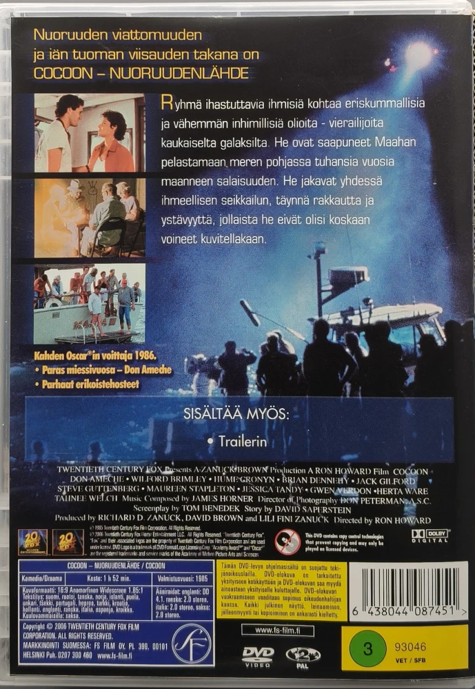 2 DVD) Cocoon - nuoruudenlähde (1985) ja paluu nuoruuden lähteelle (1988)