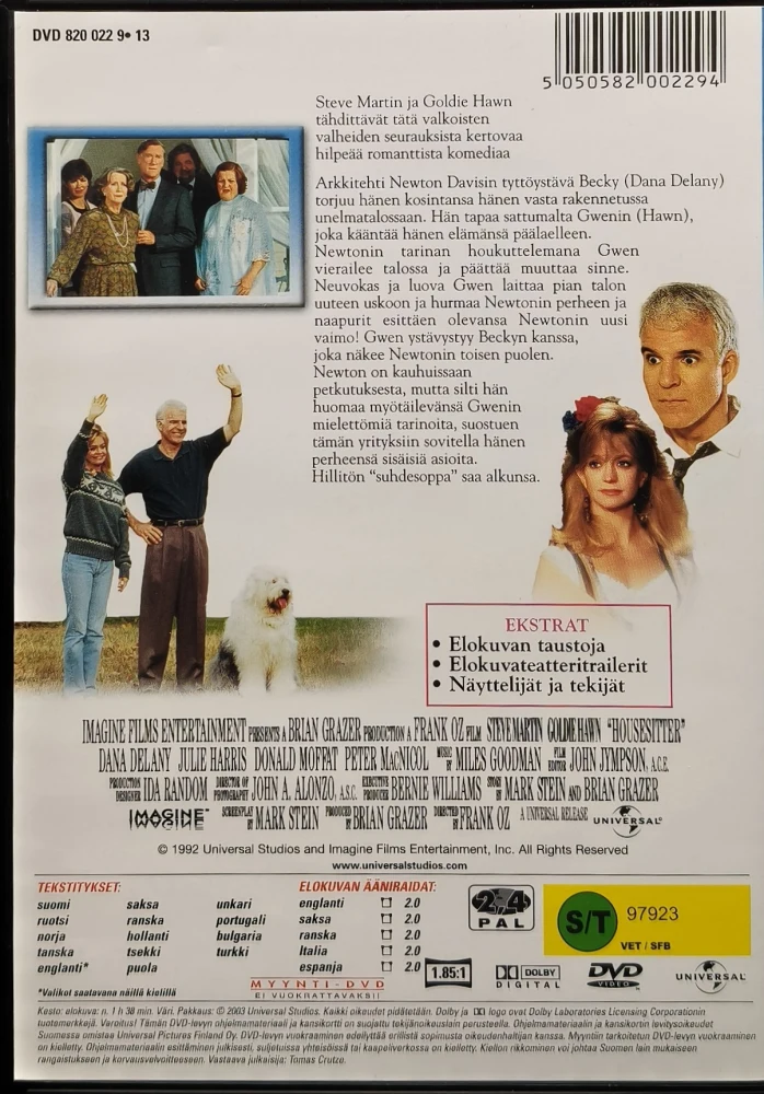 DVD)  Steve Martin, Goldie Hawn: Kuokkavieras - Housesitter (1992)