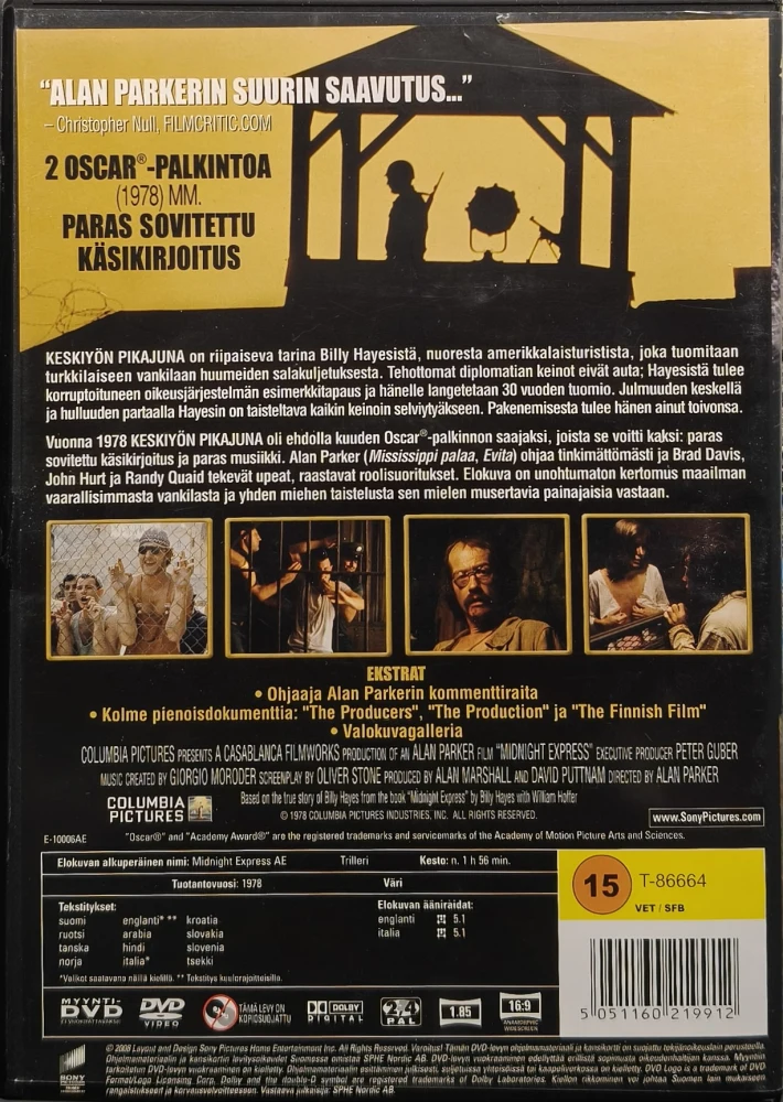 DVD) Alan Parker: Keskiyön pikajuna (1978) SUOMIKANNET