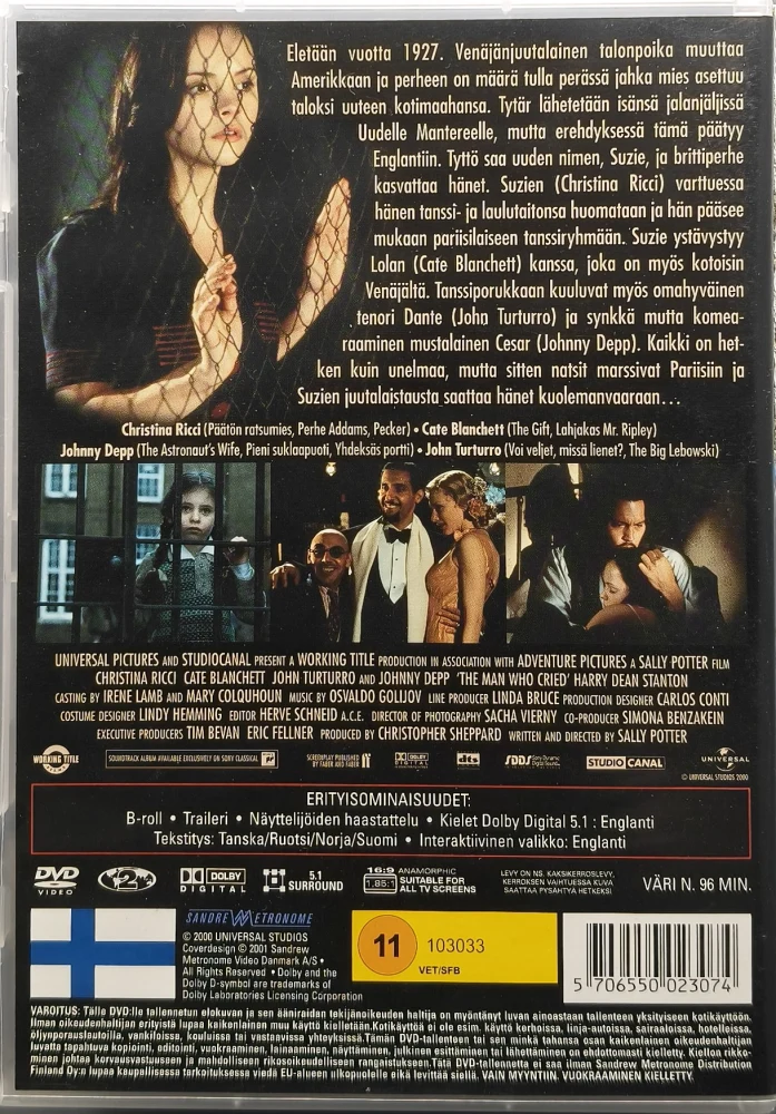 DVD) Johnny Depp, Christina Ricci: Mies joka itki (2000) SUOMIKANNET