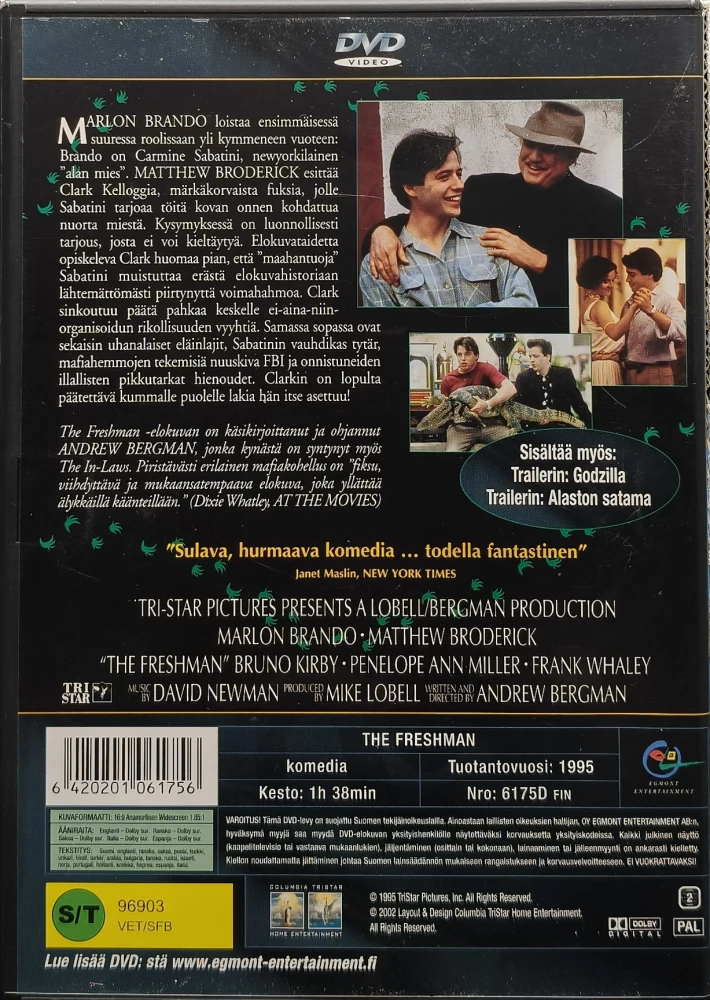 DVD) Marlon Brando, Matthew Broderick: Mafiakokelas (1990) EGMONT