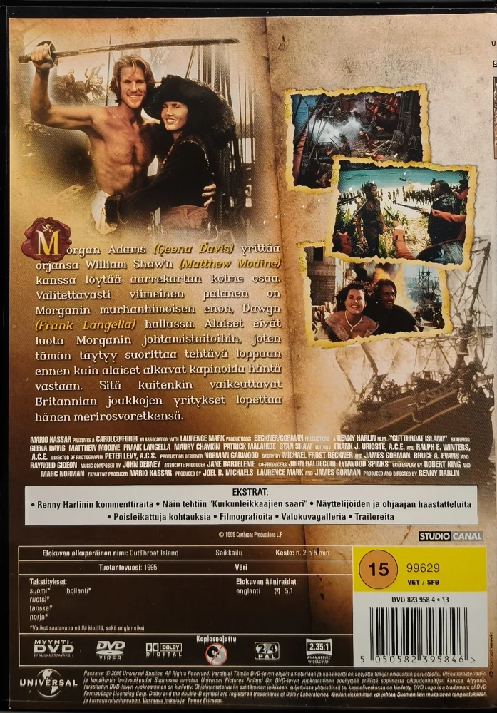 DVD) Renny Harlin: Kurkunleikkaajien saari (1995) SUOMIKANNET