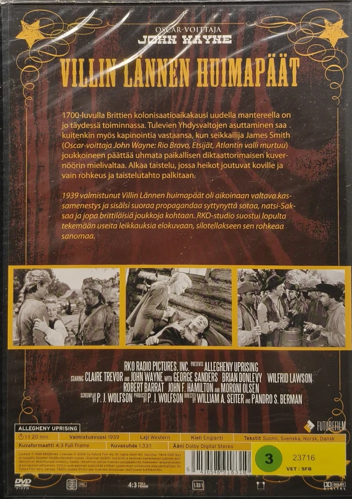 UUSI (DVD) John Wayne: Villin lännen huimapäät (1939) SUOMIKANNET