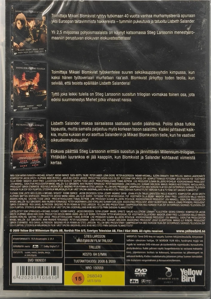 UUSI (3 DVD) Stieg Larsson: Millennium Trilogia - SUOMIKANNET