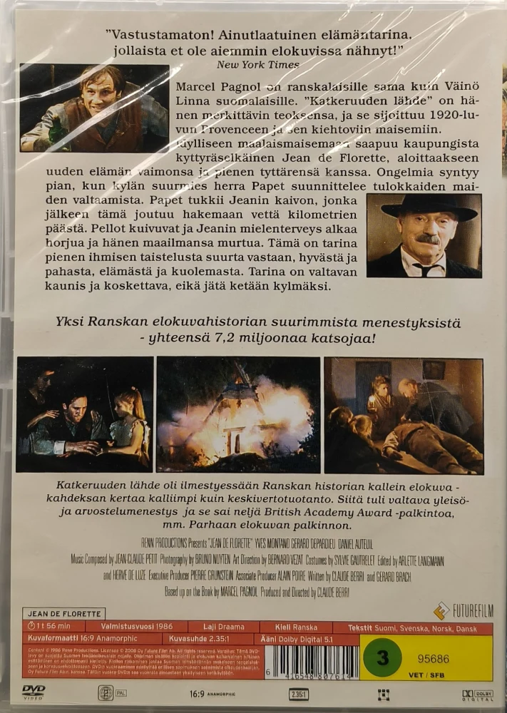 UUSI (DVD) Katkeruuden lähde / Jean de Florette (1986) SUOMIKANNET