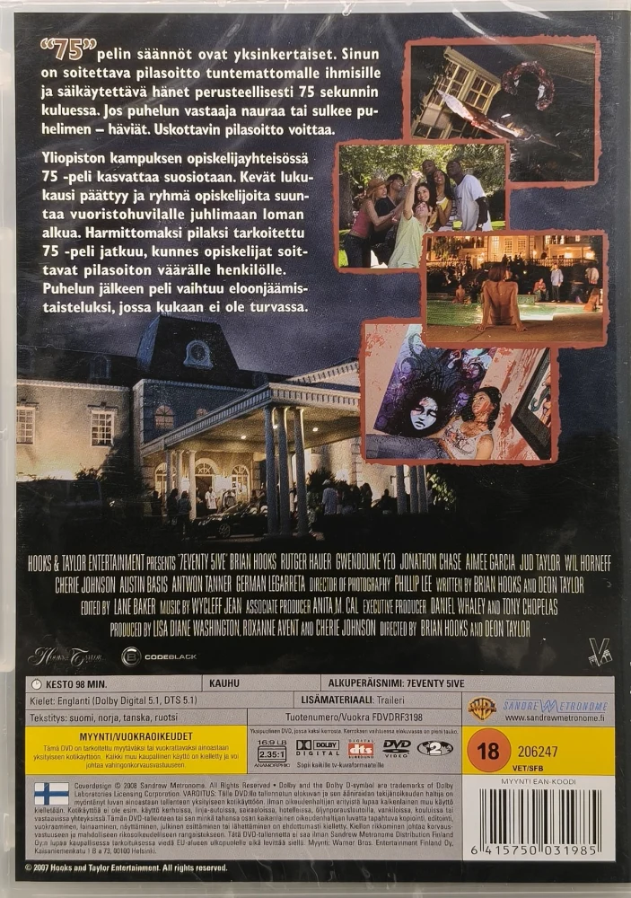 UUSI (DVD) Rutger Hauer: 7eventy 5ive (2007) SUOMIKANET