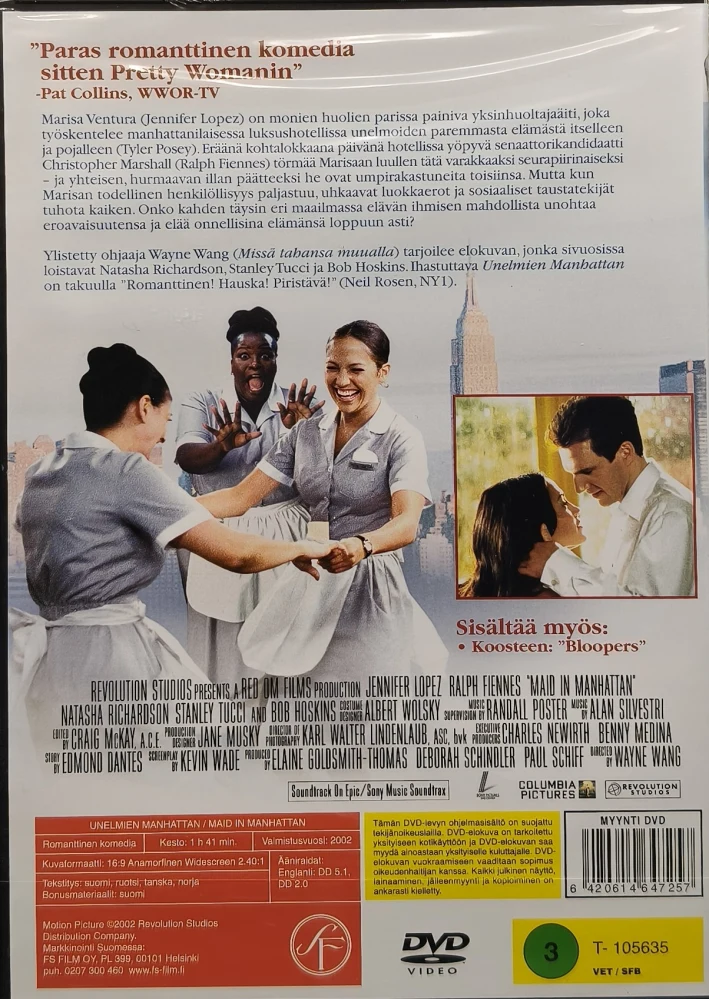 UUSI (DVD) Jennifer Lopez : Unelmien Manhattan (2002)