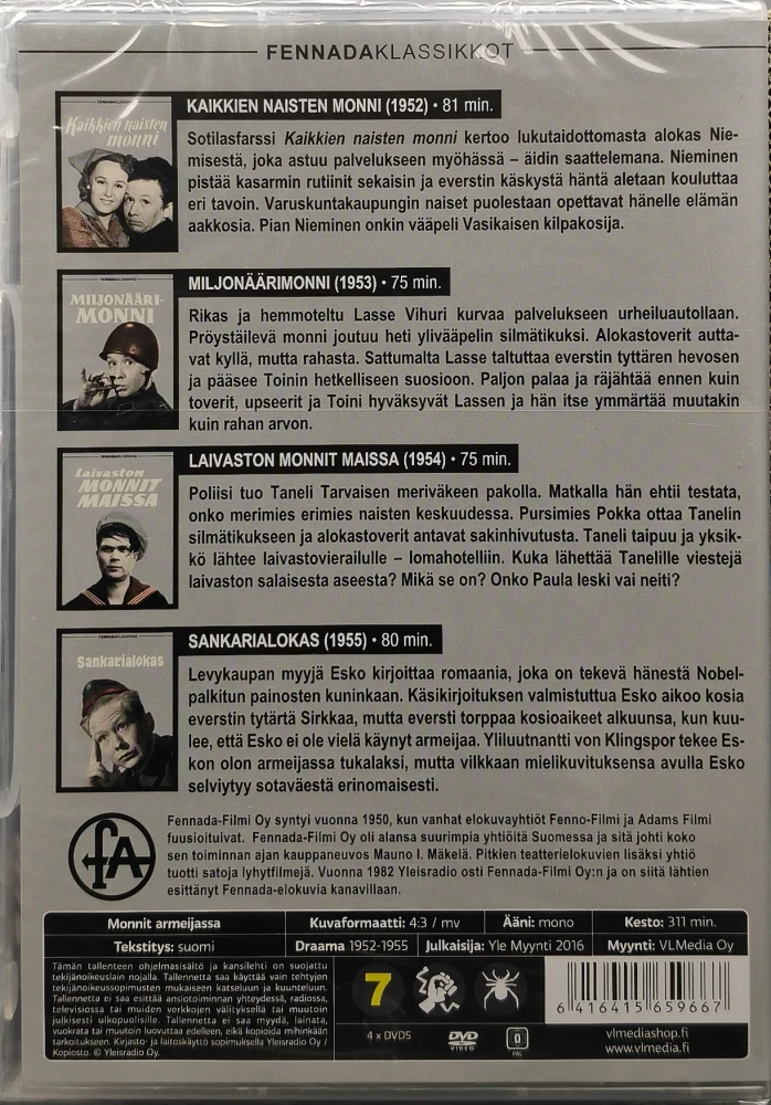 UUSI (4 DVD) Fennada: Monnit armeijassa - Fennada sotilasfarssit