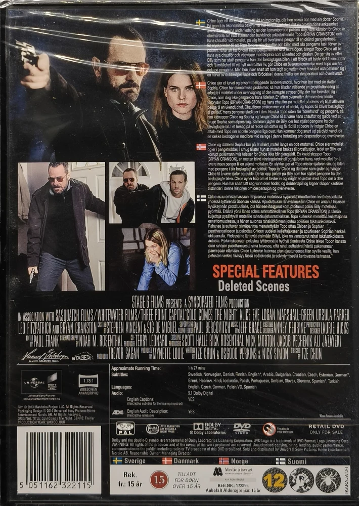UUSI (DVD) Bryan Cranston: Cold Comes the Night (2013)