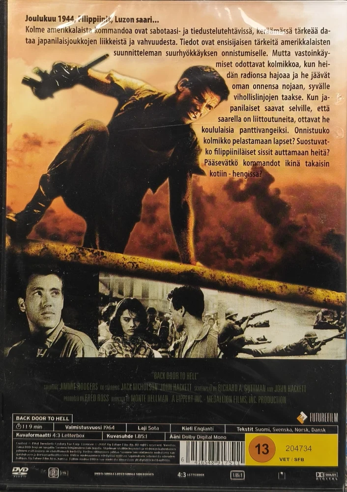 UUSI (DVD) Jack Nicholson: Back Door to Hell (1964) SUOMIKANNET