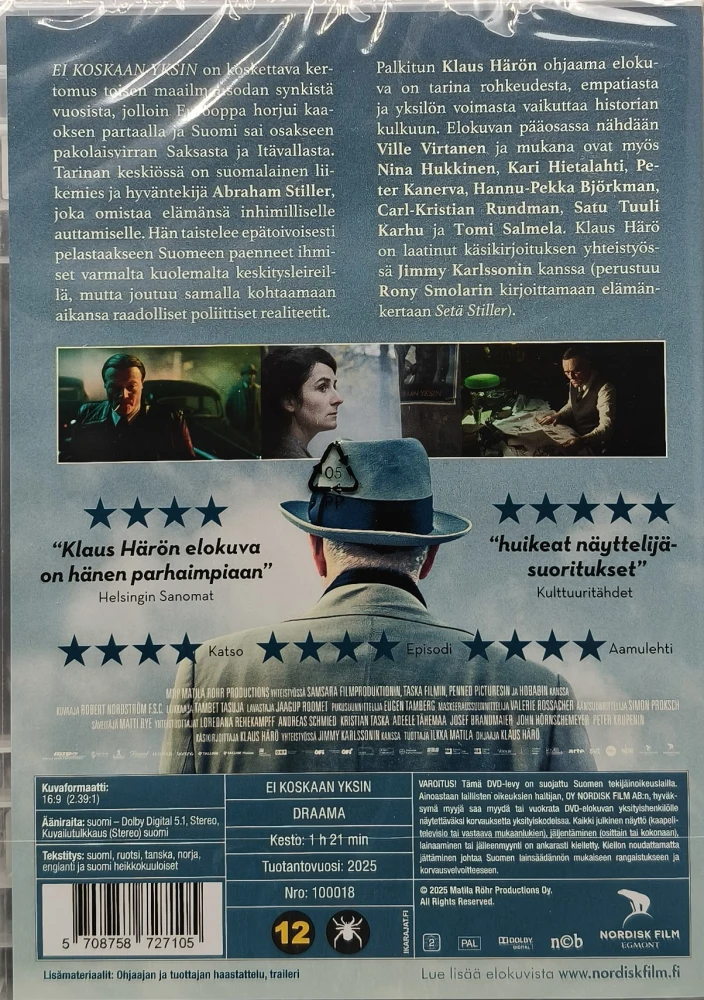 UUSI (DVD) Klaus Härö: Ei koskaan yksin (2024)