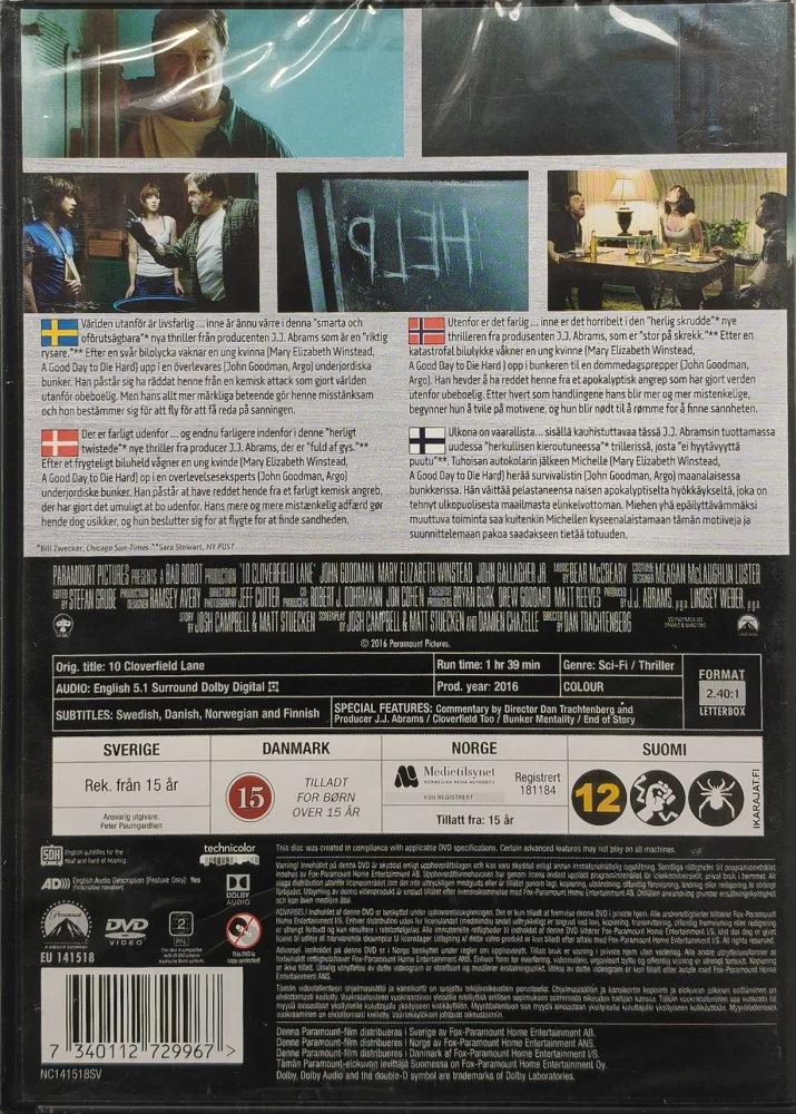 UUSI (DVD) John Goodman: 10 Cloverfield Lane (2016)