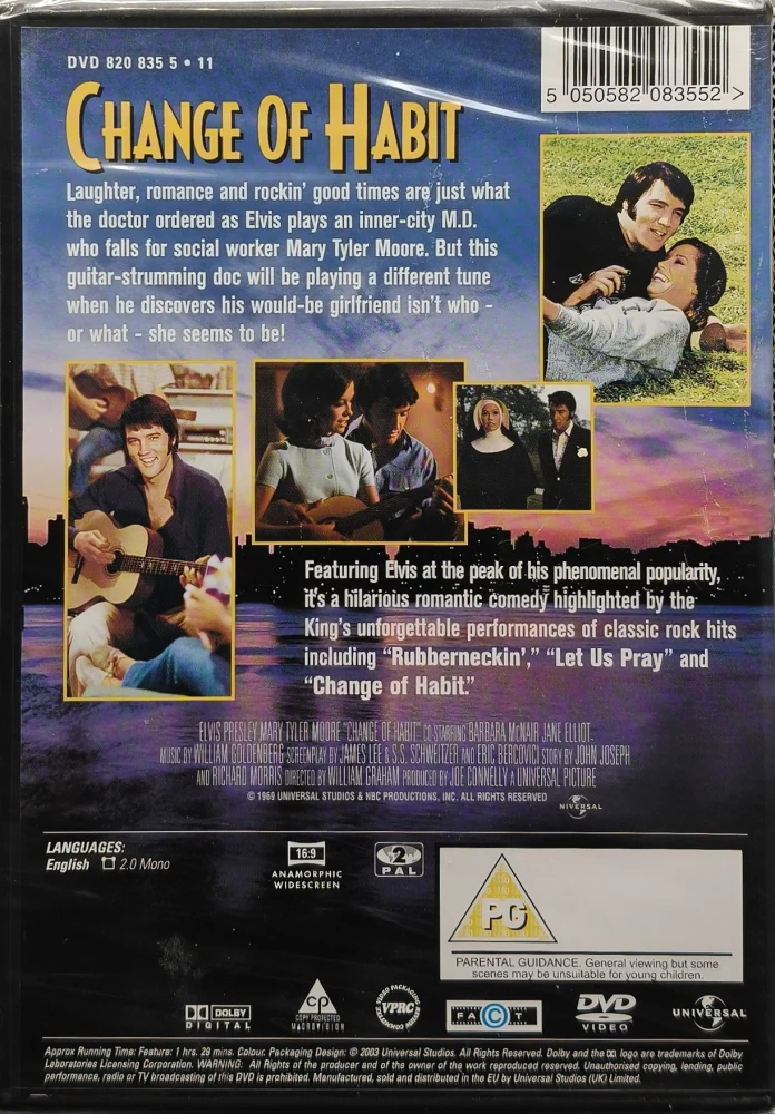 UUSI (DVD) ELVIS: Change of Habit (1969)