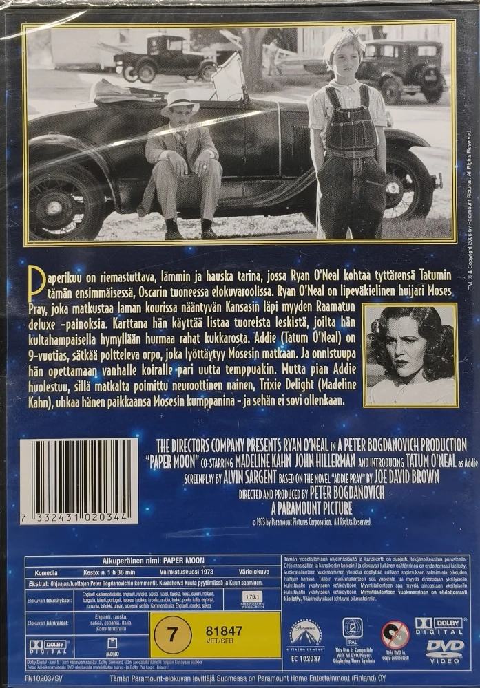 UUSI (DVD) Ryan O’Neal: Paperikuu - Paper Moon (1973)
