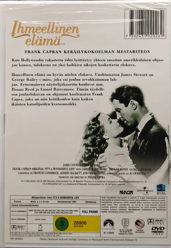 UUSI (DVD) James Stewart: Ihmeellinen elämä (1947)