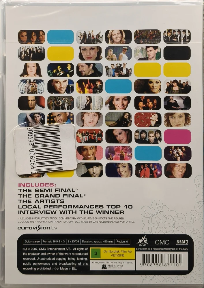 UUSI (2 DVD) Eurovision Song Contest Helsinki 2007