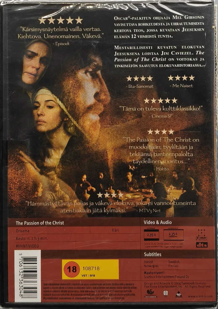 UUSI (DVD) Mel Gibson: The Passion of the Christ (2004) SUOMIKANNET
