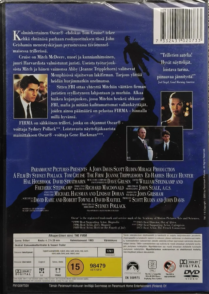 UUSI (DVD) Tom Cruise: Firma (1993) SUOMIKANNET