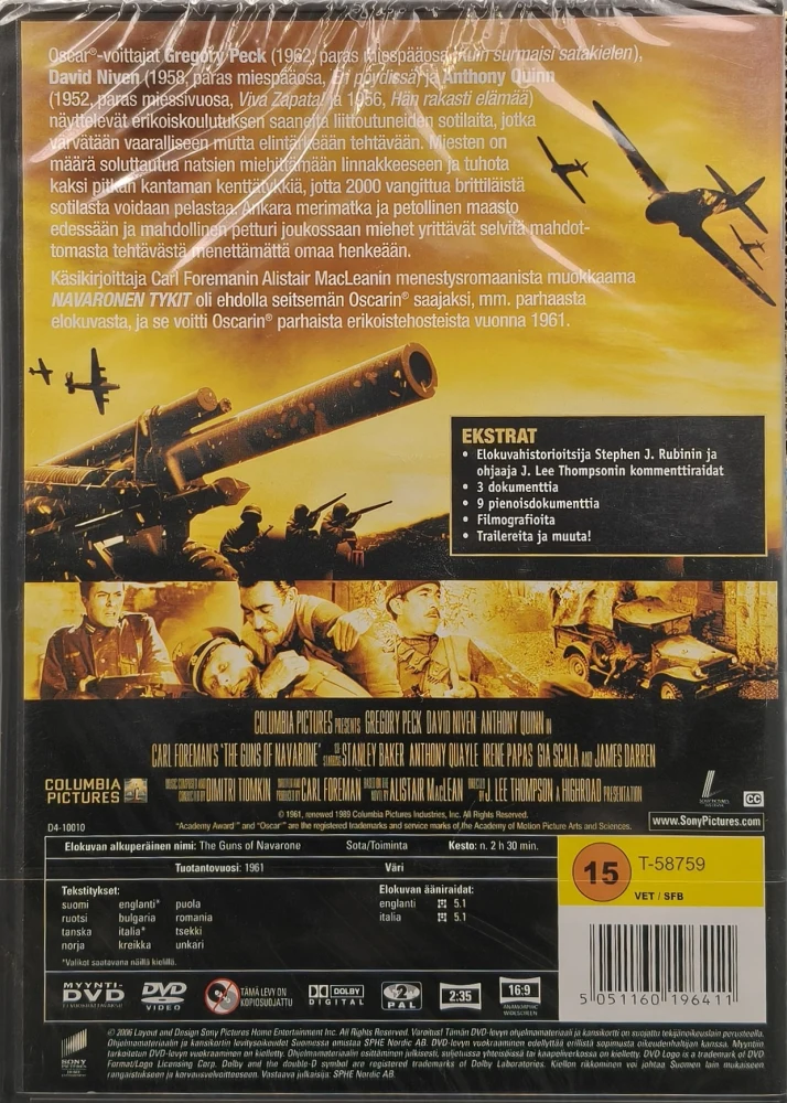 UUSI (2 DVD)  Gregory Peck: Navaronen Tykit ( 1961) SUOMIKANNET