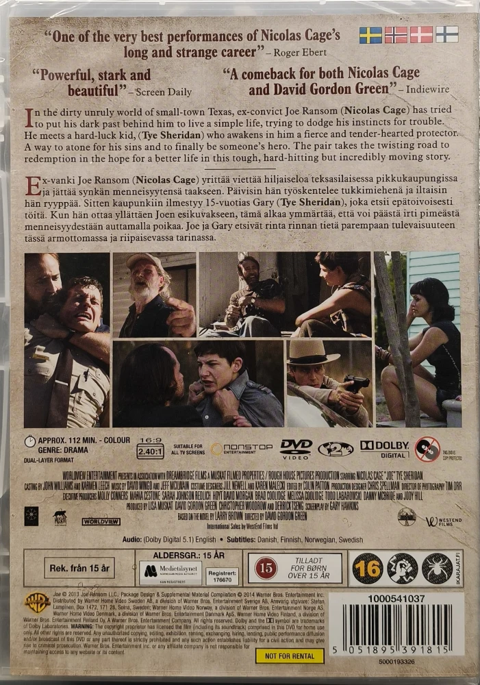 UUSI (DVD) Nicolas Cage: Joe (2013) SUOMIKANNET