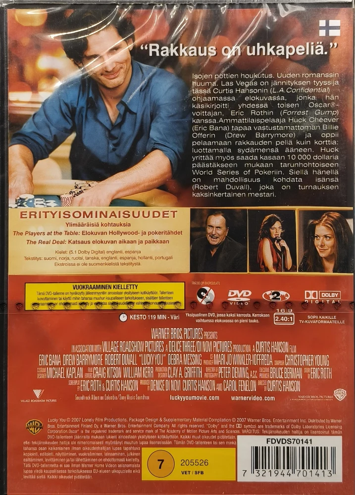 UUSI (DVD) Drew Barrymore, Eric Bana: Lucky You (2007) SUOMIKANNET