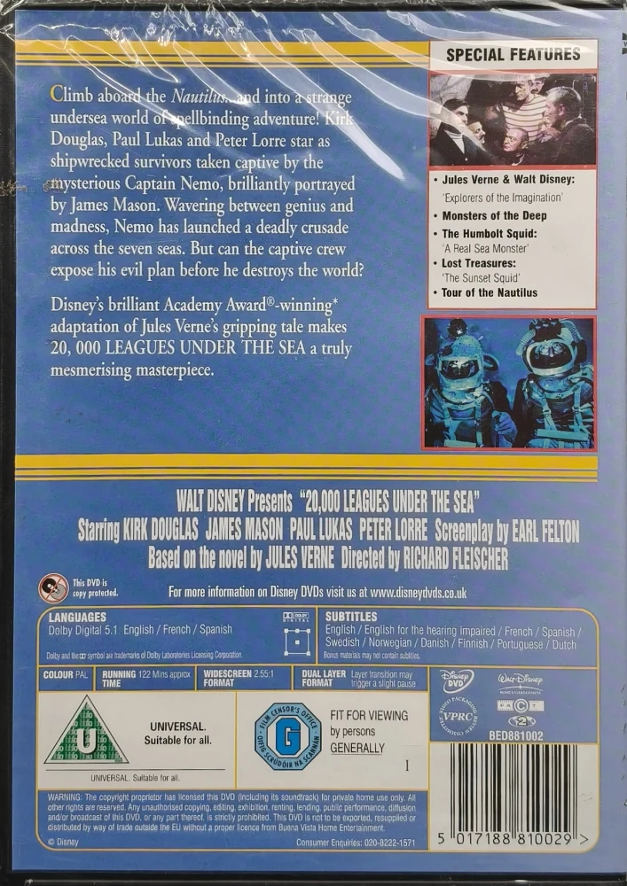 UUSI (DVD) Kirk Douglas: Sukelluslaivalla maapallon ympäri (1954)