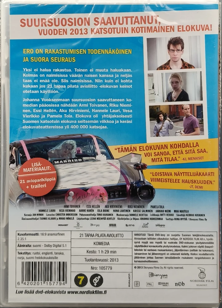 UUSI (DVD) Johanna Vuoksenmaa: 21 tapaa pilata avioliitto (2012)