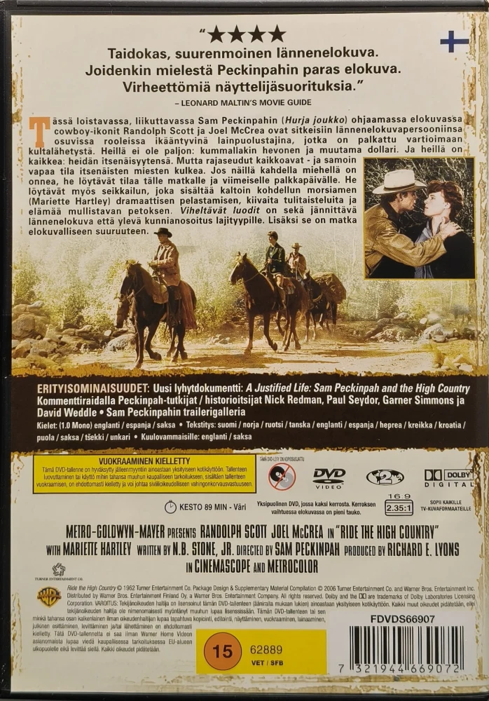 DVD) Sam Peckinpah: Viheltävät luodit -Ride the High Country  (1962) SUOMIKANNET
