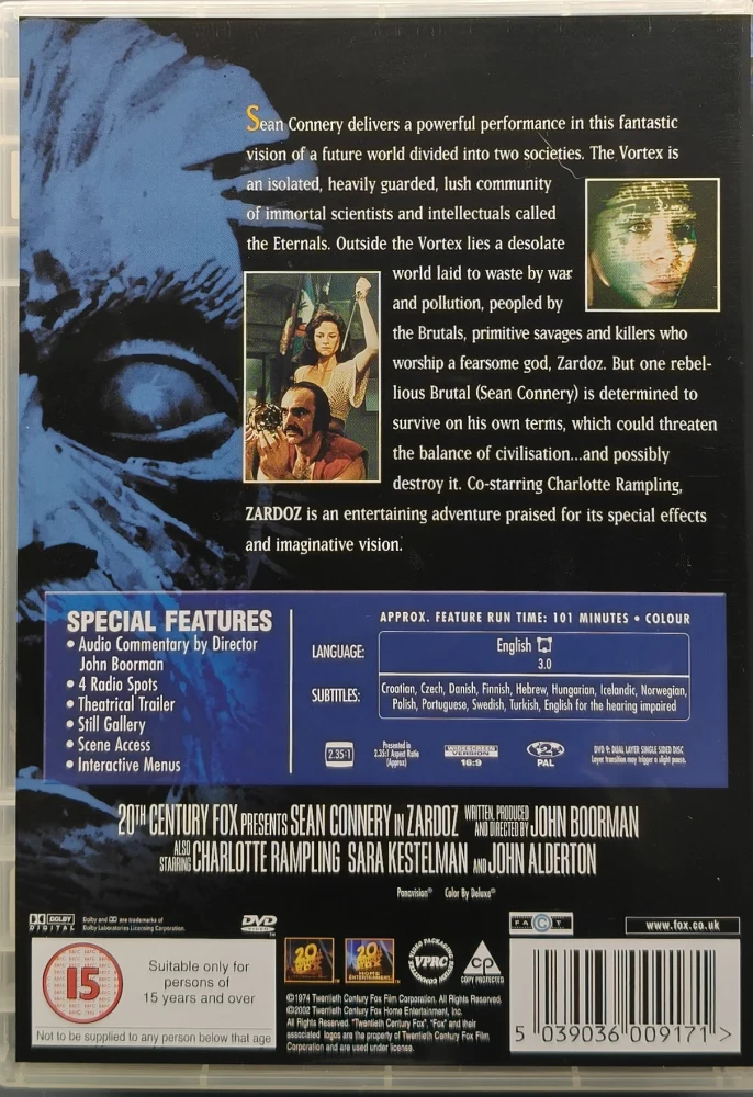 DVD) Sean Connery: Zardoz (1974) SUOMITEKSTIT
