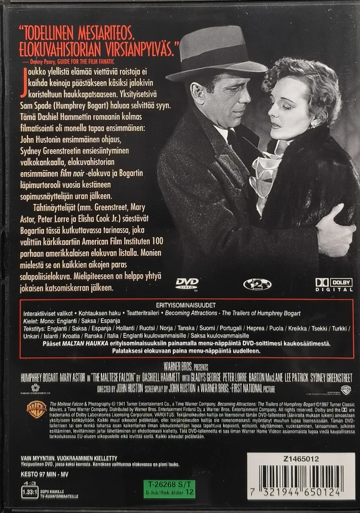 DVD) Humphrey Bogart: Maltan Haukka (1941) SUOMIKANNET