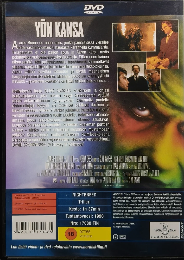 DVD) Yön kansa - Nightbreed (1990) SUOMIKANNET