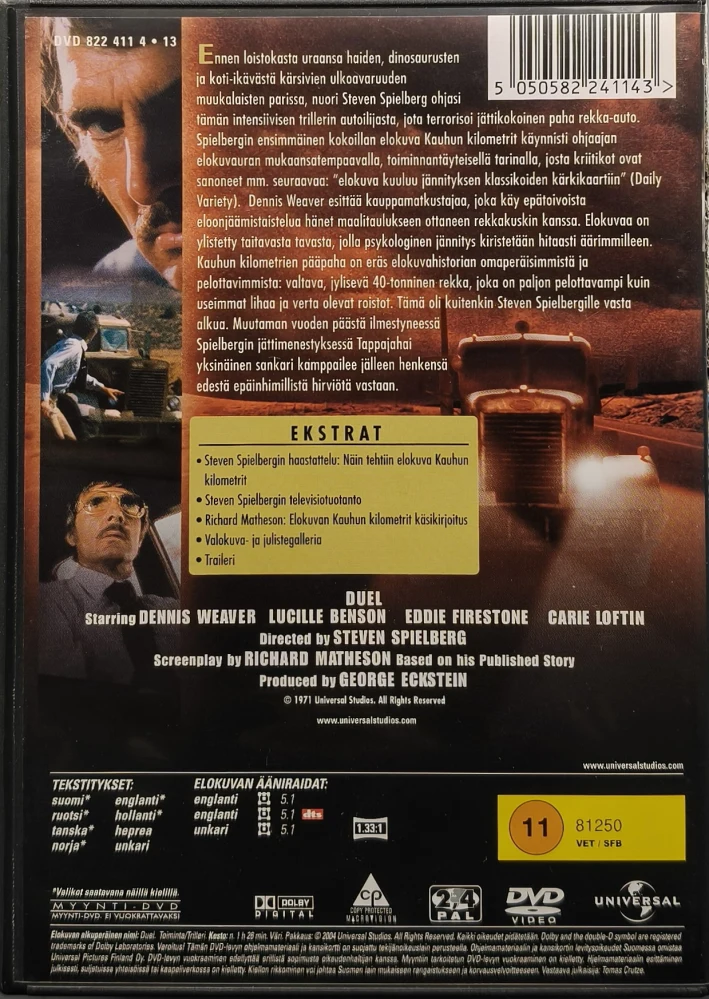DVD) Steven Spielberg: Kauhun kilometrit - Duel (1971) SUOMIKANNET