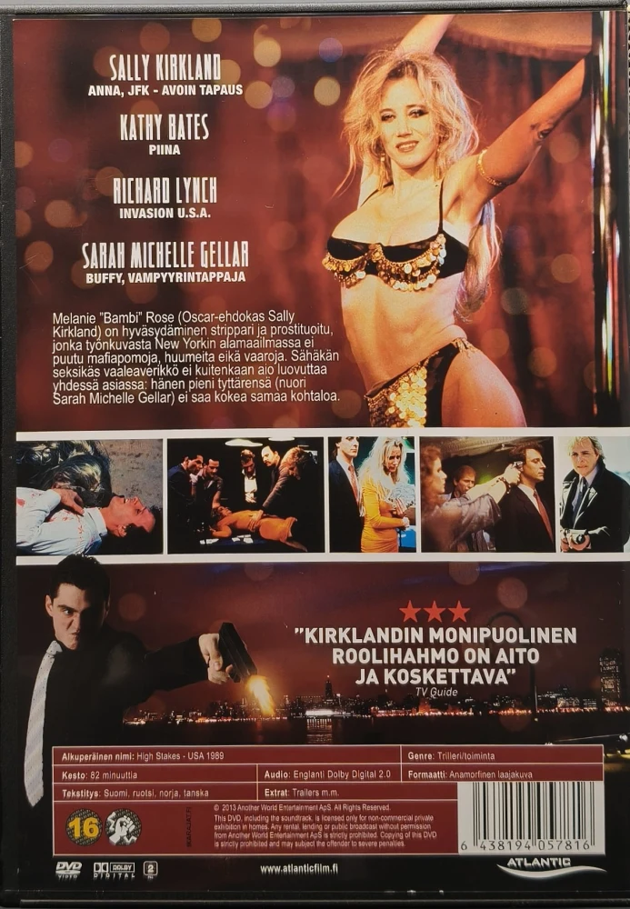 DVD) Sally Kirkland: Jaettu Vaara - High Stakes (1989)