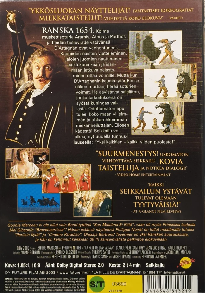 DVD) Sophie Marceau: Dartagnanin Tytär (1994) SUOMIKANNET